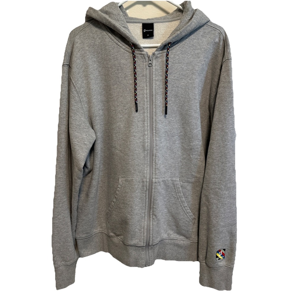 Peloton Women's Cycling Hoodie Sweatshirt 100% Cotton Grey Sz XL